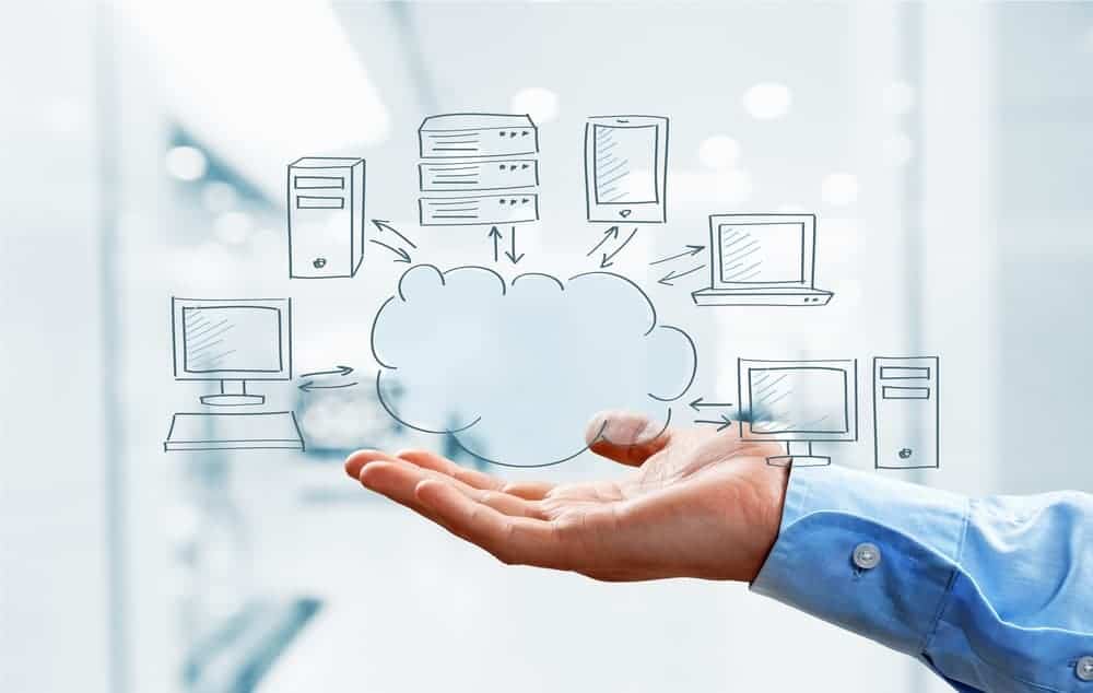 cloud image with different electronic device connected